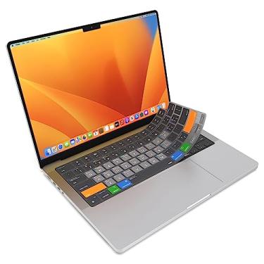Imagem de JCPal Capa de teclado MacOS Shortcut Guide para Apple MacBook Pro de 14 polegadas (M1-M5) e MacBook Pro de 16 polegadas (M1-M4) e MacBook Air de 13 polegadas e MacBook Air de 15 polegadas (M2-M4