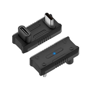 Imagem de NFHK Adaptador de vídeo de dados de energia USB 3.1 tipo C macho para fêmea de 20 Gbps em forma de U, ângulo traseiro compatível com ROG Ally Steam Deck Phone NS Switch