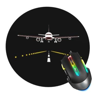 Imagem de Mouse pad de pista de avião, mouse pad de aeronave para mesa, mousepad de borda costurada com base de borracha antiderrapante, tapete de mouse para jogos para computador, laptop, casa, escritório