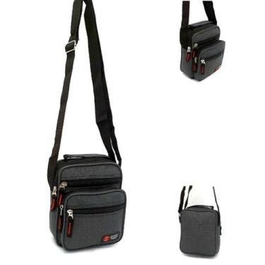 Imagem de Bolsa Shoulder Bag Vários Compartimentos Em Zipper - Sport, Cinza