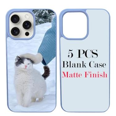 Imagem de JUSTRY Capa de telefone em branco com sublimação de 5 peças projetada para iPhone 16 Pro, capa de borracha macia de 6,3 polegadas + inserção de alumínio, impressão personalizada, capa protetora