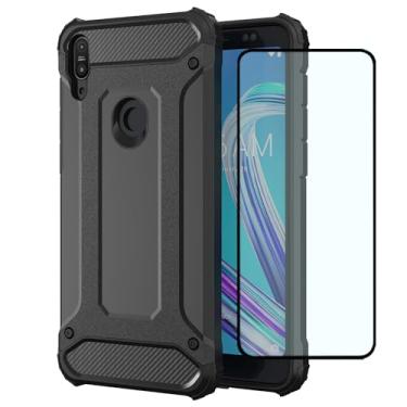 Imagem de HTXWXJC Capa para Zenfone Max Pro M1 ZB602KL, protetor de tela HD, fina camada dupla híbrida TPU + PC, capa protetora à prova de choque para Asus Zenfone Max Pro (M1) ZB601KL/ZB602KL preta