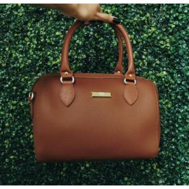 Imagem de Bolsa feminina baú espaçosa com foro - SEM MARCA, Marrom