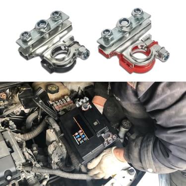 Imagem de PACLVIO Conectores de terminal de bateria de 2 peças, terminais de terminais de bateria, terminais de terminais de cabo de bateria de 3 vias automotivos de 12 V, terminais positivos e negativos