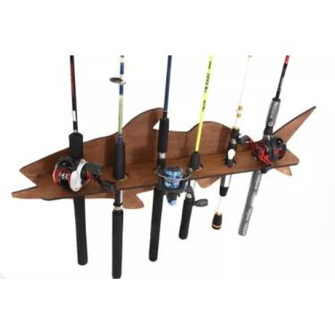 Imagem de Suporte Expositor De Parede Horizontal Em Formato De Peixe Para 6 Vara