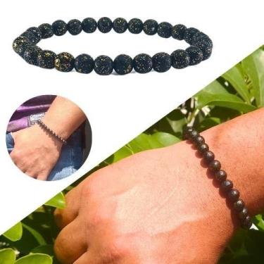 Imagem de Pulseira unissex  para todo tipo de ocasião com miçangas de 8mm cores 