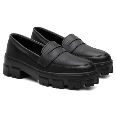 Imagem de Mocassim Feminino Tratorado Preto tiras autocolantes  - sua vibe, 35