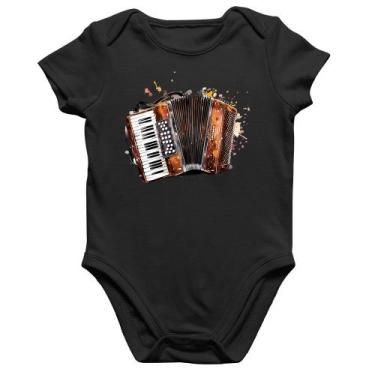 Imagem de Body Bebê Algodão Acordeon Sanfona - Foca na Moda, Preto, GG