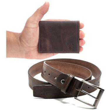Imagem de kit presente carteira masculina e cinto ambos em couro - Fenix couros,
