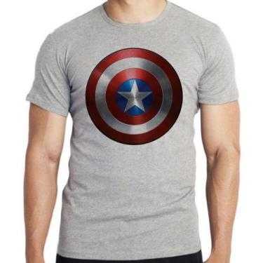 Imagem de Camiseta Capitão América Escudo Marvel Blusa criança infantil juvenil 