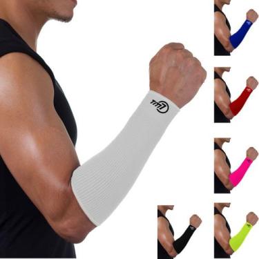 Imagem de Manguito Protetor Antebraço Para Vôlei Brac7 Curto Tm7, Branco, G