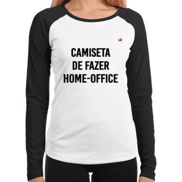 Imagem de Baby Look Raglan Camiseta de fazer home-office Manga Longa - Foca na M