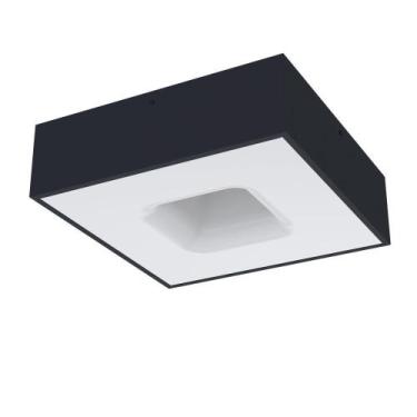 Imagem de Luminária plafon taschibra waffle led 40w 6500k branca/preta, PRETO