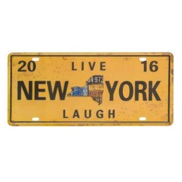 Imagem de Placa Carro Decorativa Enfeite Live New York Mdf Madeira - Atacadão do