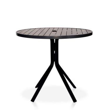 Imagem de Mesa Para Área Externa, Gourmet, Jardim Com Tampo Em Alumínio Ripado -