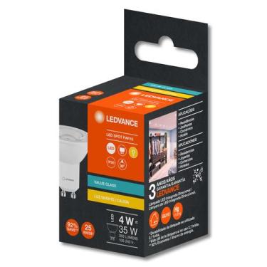 Imagem de Kit 12 lampadas led dicróica par16 4w 2700k 350lm gu10 osram - LEDVANC