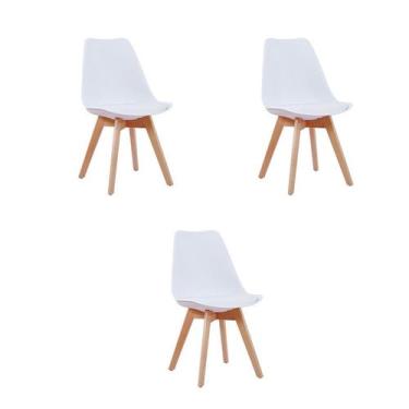 Imagem de Kit 3 Cadeiras Jantar Leda Branca Polipropileno - Rivatti