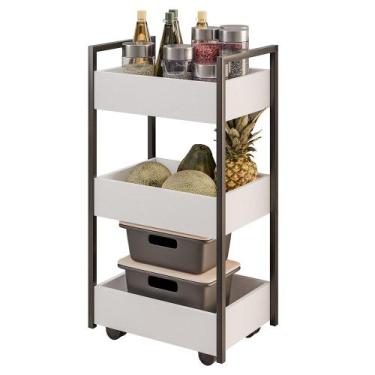 Imagem de Carrinho Gourmet de Apoio Industrial 3 Prateleiras Liss M24 Branco/Pre
