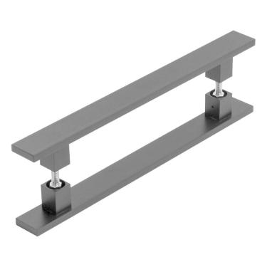 Imagem de Puxador Inox Preto Para Porta Pivotante Madeira Vidro 60 Cm