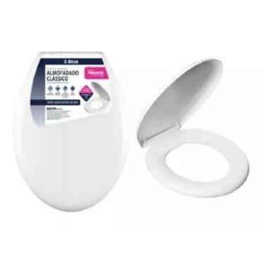 Imagem de Assento Sanitário Almofadado Tampa De Vaso Branco Atlas