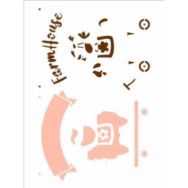 Imagem de Stencil Simples Farmhouse Bichos 2935 15x20 Opa 