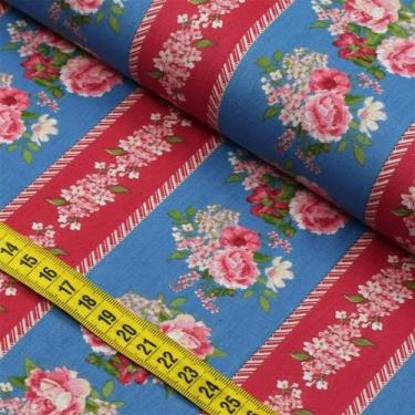 Imagem de Tecido Estampado para Patchwork - Nordic Spring : Listrado Compose Azu