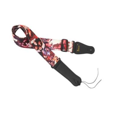 Imagem de Correia de Guitarra Ajustável em Algodão Puro - Multicolorida para Bai