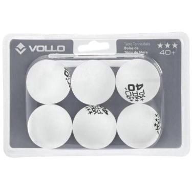 Imagem de Bola de Tênis de Mesa Vollo 3 Estrelas com 06 Unidades Branca