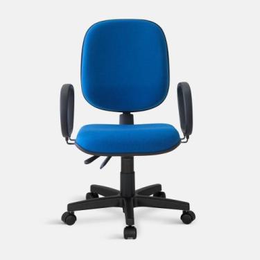 Imagem de Cadeira Diretor Turim Giratória Back com Braços Azul - Flex Cadeiras