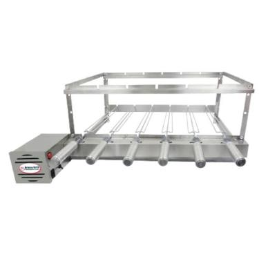 Imagem de Brasa Grill Tradicional Gira 6 Espetos Churrasqueira Elétrica Giratóri