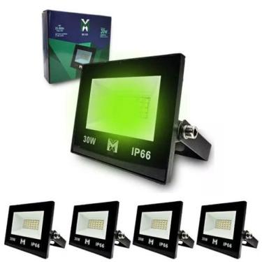 Imagem de Kit 5 Refletores Holofote Led 30w Verde - MX