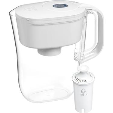 Imagem de Brita Jarra pequena com filtro de água Denali de 6 xícaras com 1 Brita filtro padrão, feito sem BPA, branco brilhante