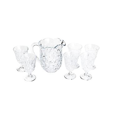 Imagem de LYOR - Conjunto Jarra com 6 Taças para Água de Cristal Lile 1,5L/230ml