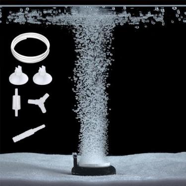 Imagem de Carefree Fish 1.4/2/4 Polegadas Aquário Nano Materiais Disco de Pedra de Ar com Tubo de 3 Pés Aquário Oxigênio Pedra Disco Bolha Difusor Aquário Aerador Pedra (Bombas de Ar Não Incluídas)