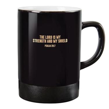 Imagem de Faithworks Christian Gifts - Caneca grande de cerâmica inspiradora caneca de café, 500 ml, força e escudo