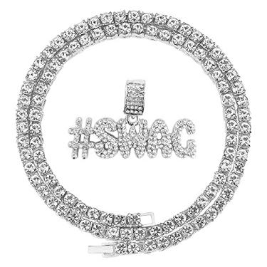 Imagem de HH BLING EMPIRE Correntes com pingente gelado para homens, prata, ouro, diamante, letra, nome para meninos, hip hop, cabra, joias de rapper, presentes, Zinco, strass crítico