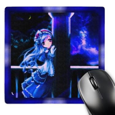 Imagem de 3dRose Mouse pad LLC 20 x 20 x 0,65 cm, Anime on a Balcony (mp_25824_1)