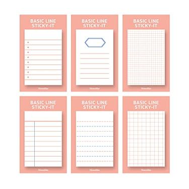 Imagem de Monolike Basic Line Orange Sticky-it - Conjunto de 6 unidades de bloco de notas autoadesivo 50 folhas