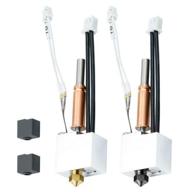 Imagem de Xirbbo 2Pcs Kobra 3 Hotend Hot End Montado Extrusora Kit De Cabeça De Impressão - Substituição De Hotend De Impressora 3D Com Bico De Latão De Baixo Atrito, Termistor 100K, Cartucho De Aquecedor E Blo