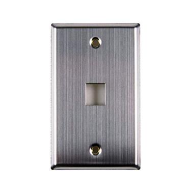 Imagem de Hellermann Tyton FPSINGLE-SS Placa frontal de montagem embutida 1 porta, aço inoxidável