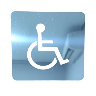 Imagem de Placa Sinalização Banheiro Feminino Masculino Pcd Inox - Lino Corte a 