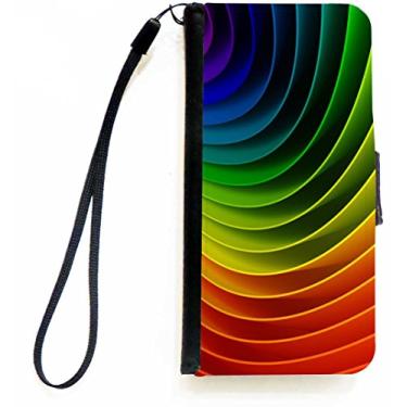 Imagem de Rikki Knight Capa carteira flip de papel colorido arco-íris com aba magnética para Apple iPhone 5c