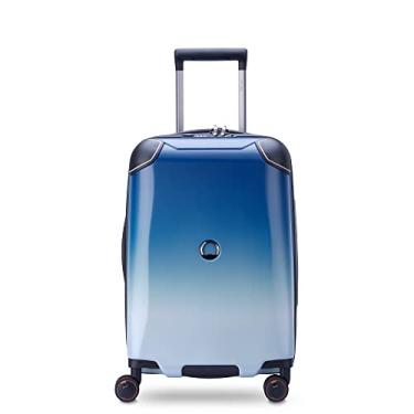 Imagem de DELSEY Paris Bagagem rígida de cacto com rodas giratórias, branco/azul, Carry-On 19 Inch, Bagagem rígida de cacto com rodas giratórias