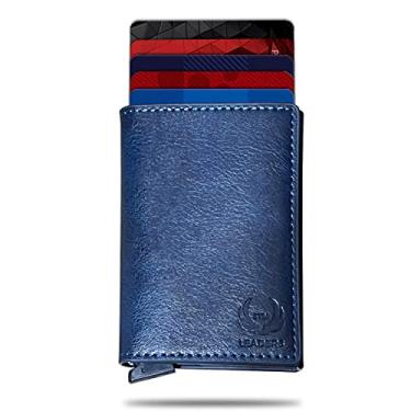 Imagem de STM Leaders Carteira com porta-cartões, carteira fina, flipper com bloqueio de RFID, carteira dobrável automática, carteira com três dobras, carteira de alumínio, porta-cartões de visita, organizador