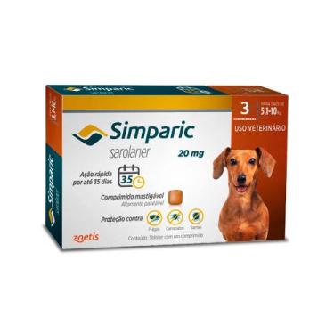Imagem de Antipulgas Simparic Cães 20mg 5,1 a 10 kg 3 comprimido - Zoetis