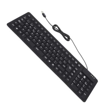 Imagem de Teclado, Teclados Teclados de Computador Com Fio USB Portátil Dobrável Silencioso à Prova d'água à Prova de Poeira Teclado de Silicone Teclado 108 Teclas Espanhol para Pc