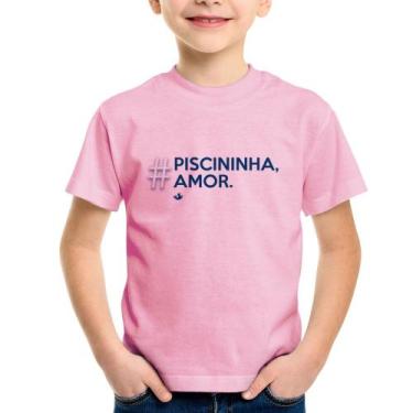 Imagem de Camiseta Infantil Piscininha amor - Foca na Moda, Rosa bebê, 10