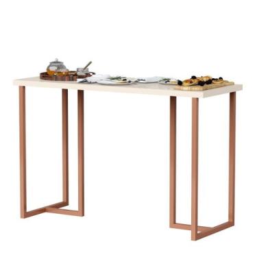 Imagem de Aparador Buffet Para Cozinha Mali 120cm Tampo MDF Pé De Ferro Cantinho