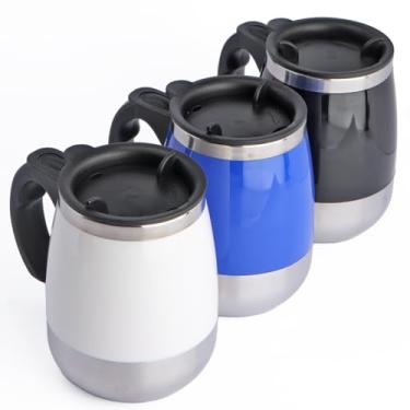 Imagem de Caneca Mixer de 400ML Com Interno em Aço Inox Para Junção de Bebidas em Pó, Design Moderno Com Função Mixer UTIMAIS+ (Azul)