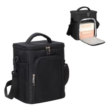 Imagem de Bolsa t?rmica grande port?til tecido Oxford 600D ? prova de vazamento, bolsa t?rmica adequada para acampamento, piquenique e praia, 10 litros (Preto)